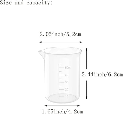 17 Oz Transparent Lab Measuring Cup, 500ml Plastic Beaker Cups, for Science Experiment, Liquid Measuring, 12 Pcs