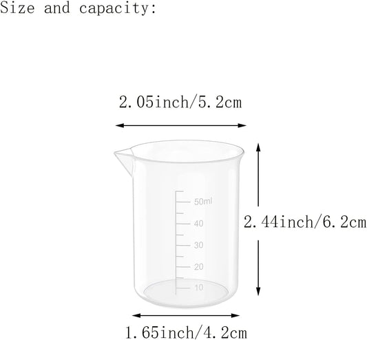 17 Oz Transparent Lab Measuring Cup, 500ml Plastic Beaker Cups, for Science Experiment, Liquid Measuring, 12 Pcs