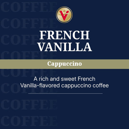 Victor Allen's Coffee French Vanilla Cappuccino, 12 Count, Single Serve Cappuccino Mix for Keurig K-Cup Brewers