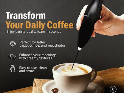espumador de leche electrico valerca, batidora de mano de leche ultrarrapida, batidora electrica para café, café con leche, capuchino, frappé, matcha y crema para café,