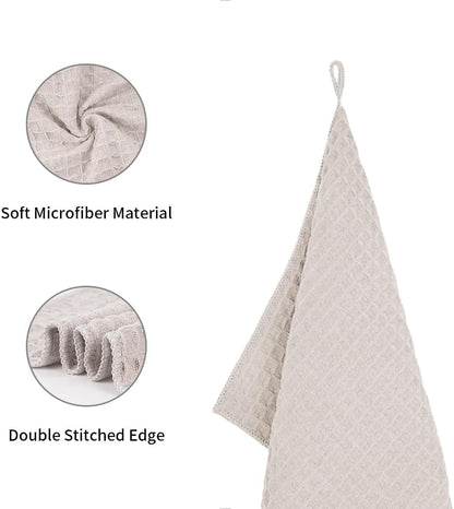 watchget Barista Micro Cloth 10 Pack, Microfiber Barista Cleaning Towels Microfiber Waffle Weave Kitchen Dish Cloth Coffee Bar Towel Coffee Machine Cleaning Cloth, Khaki(12"x12")