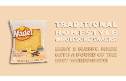 Nadel - NATURALLY DELICIOUS Sweet Breads & Cakes POUND CAKE Slices, 24 Pack, Back to School lunch snack, breakfast bar, cake slices