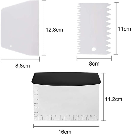 Dough Scraper Plastic Bench Scraper, Dough Scraper Tool Dough Cutter, Flexible Bench Scraper for Making Bread Pizza, 4 PCS