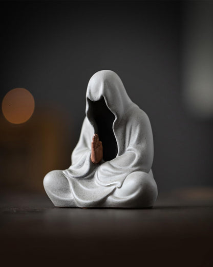 Ceramic Zen Figurine Faceless Tea Pet - Kung Fu Tea Set Accessories, Japanese Decor for Home, Asian Meditation Statue