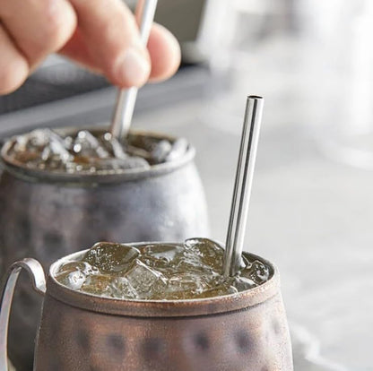 Stainless Steel Short Straws 5 1/2 Inches - 32 pcs - Reusable Drinking Straws - Good for Cocktail, Party, Juices, Ice Coffee
