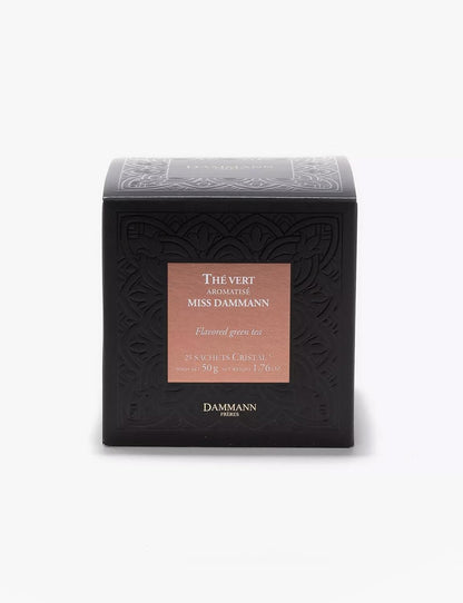 Dammann Freres Sachets, Miss Dammann Tea Bags, Premium Gourmet French Green Tea, Blend Ginger, Passion Fruit, Lime Flavors, 25 Count (Single Pack)