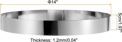 HARFINGTON Round Cake Ring 14 x 2 Inch Seamless Stainless Steel Pastry Mousse Dessert Ring Mirror Coating for Baking Cooking Making Tool