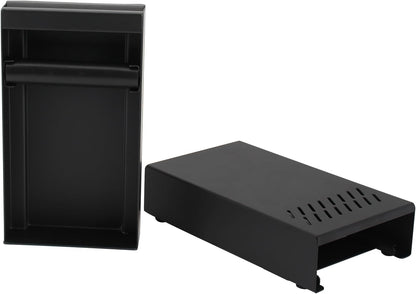 Espresso Knock Box Drawer, Stainless Steel Coffee Grounds Container with Removable Rubber Knock Bar and Non-slip Base, Mini 9.29 x 5.43 x 2.08 inches (Black)