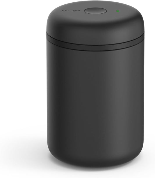 Fellow Atmos Electric Vacuum Canister & Storage Container - Airtight Coffee & Food Storage Containers - Coffee Containers - (Matte Black, 1.2 Liter)