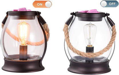 Electric Wax Melting Heater,Edison Bulb Wax Heater,Heater for Scented Wax,Oil Burner for perfumes,Home Decor (Retro, Twine Handle)