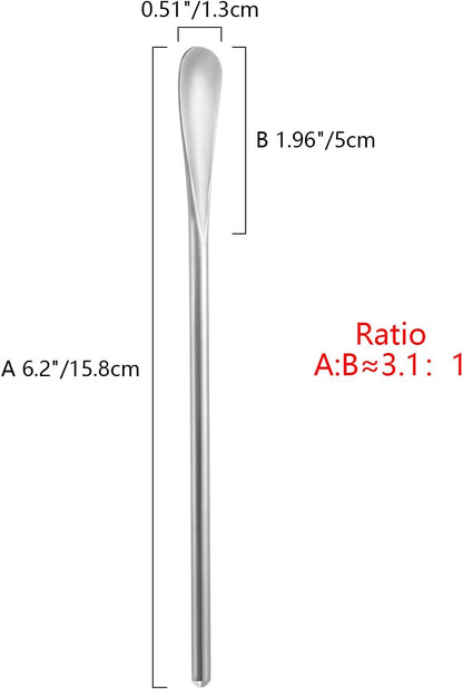 6-Pack 6.2" / 15.8cm Stainless Steel Long Handle Stirring & Mixing Spoon – Reusable Bar Tool for Coffee, Tea, Iced Drinks & Cocktails