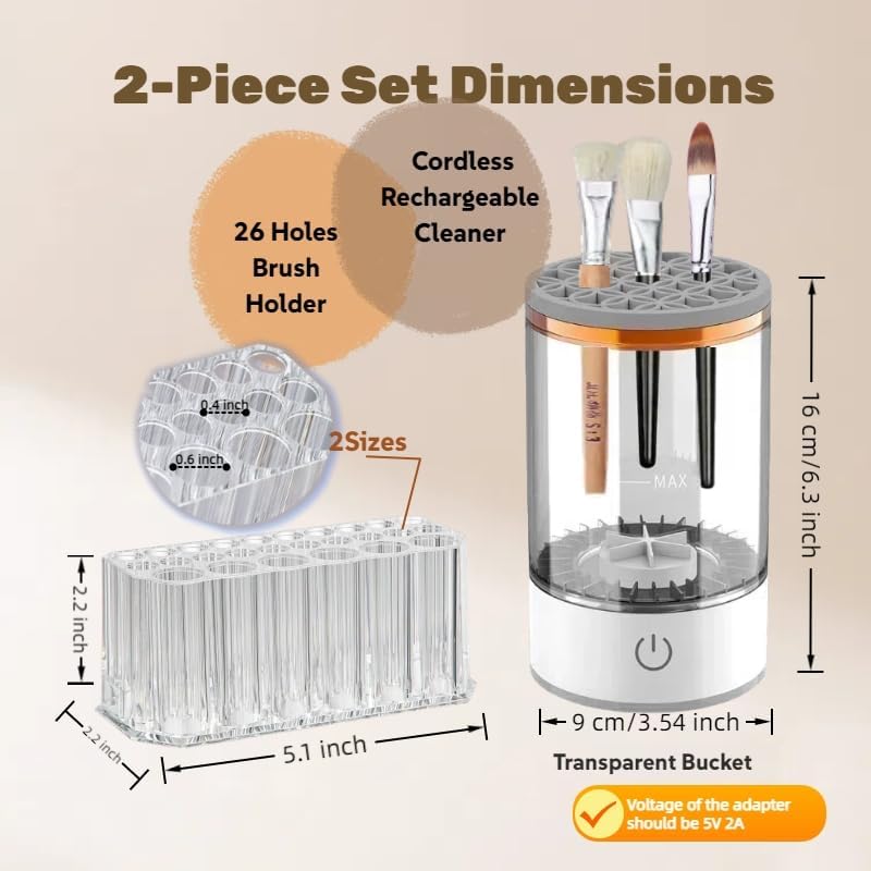 Electric Paint Brush Cleaner, Rinse Cup, Brush Rinser for Painting, Brush Cleaning Washer Rinser for Acrylic, Watercolor Painting, Makeup Brush Cleaner,Brush Holder (1, White)