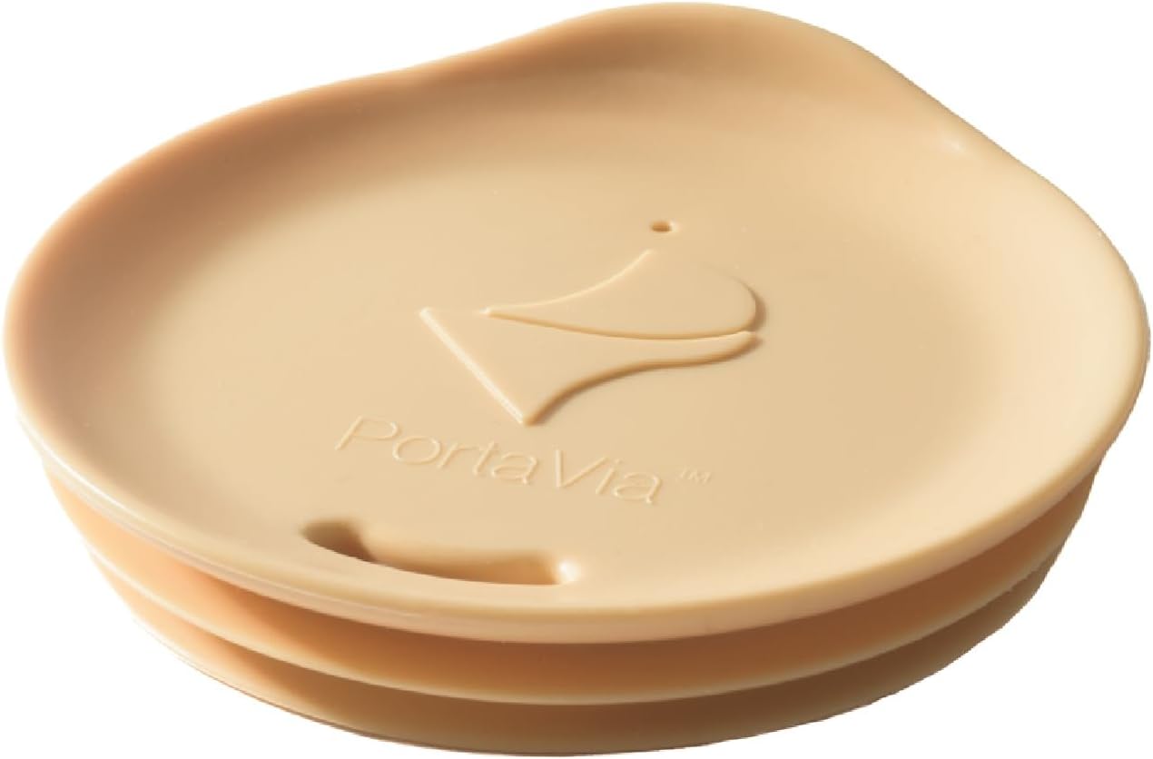 Reusable Coffee Cup Silicone Lid – Fits Most Tumbler, Water Bottle, & Ceramic Coffee Mug Between 3⅜”-3⅝” – Dishwasher-Safe Travel Mug Lid keeps your beverage in your mug (Large - Cappuccino)