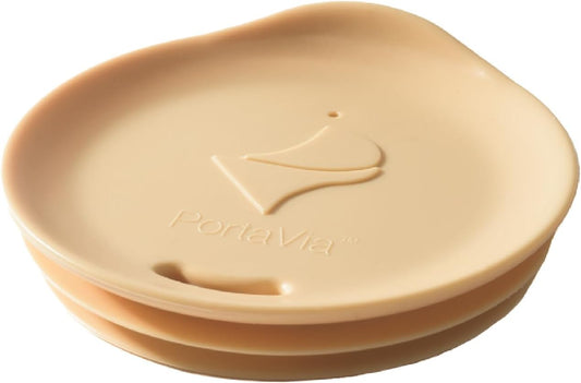 Reusable Coffee Cup Silicone Lid – Fits Most Tumbler, Water Bottle, & Ceramic Coffee Mug Between 3⅜”-3⅝” – Dishwasher-Safe Travel Mug Lid keeps your beverage in your mug (Large - Cappuccino)