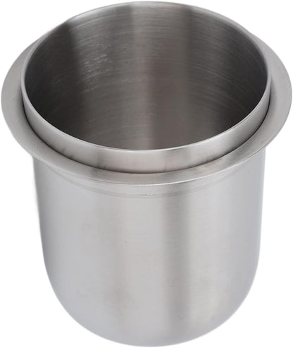 Espresso Dosing Cup Sturdy Stainless Steel Coffee Making Dosing Cup, 150ml 58mm Universal Inverted Coffee Powder Cup for Coffee Machine, 2.7x2.3x2.9in Espresso Cup Release Hand Kit (Silver)