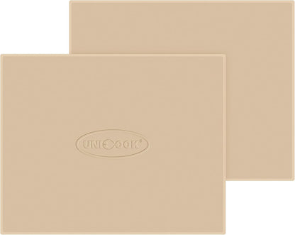 Unicook 2 PCS Pizza Stones Set, 15 x 12 Inch Rectangular Pizza Stone for Oven and Grill, Large Cordierite Cooking Pan for Baking and Grilling, Thermal Shock Resistant, Including Dough Scraper