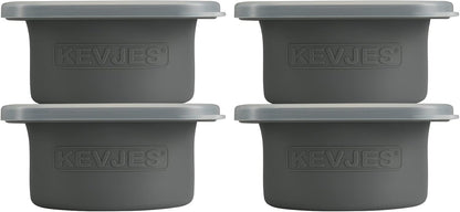 Stackable Silicone Artisan Pizza Dough Proofing Proving Boxes with Air-tight Lids-4pack-500ml Volume for 250g Dough Ball (Space Grey)