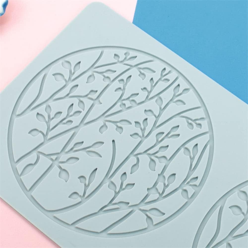 Silicone Lace Mold, Wedding Cake Lace Mat, Coral Cake Decorating Mold Flower Fondant Impression Mats for Edible Lace Fondant Mold, Sugar-Lace Cupcake Mat Tools (C_10.6x5.44x0.12inch)