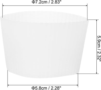 uxcell 3Pcs Coffee Cup Sleeve, Silicone Cup Sleeve Non-slip Glass Water Bottle Mug Sleeves Clear