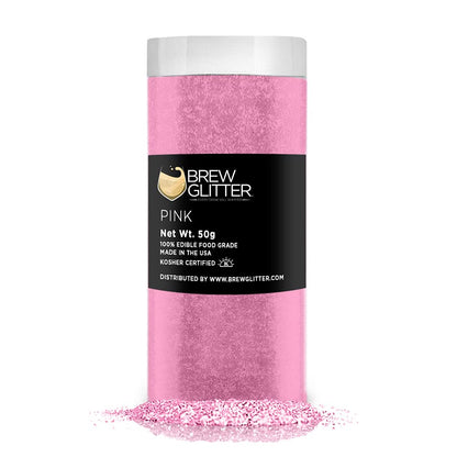 Brew Glitter - Pink (50g 1x Jar) | Edible Glitter For Drinks, Beer and Cocktail Beverages by Bakell