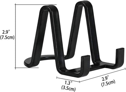 Plate Stands for Display - Plastic Easel Stand Plate Holder Display Stand Picture Frame Stand for Pictures | Photo|Decorative Plate |Dish | Tabletop Art - 3 inch-Black