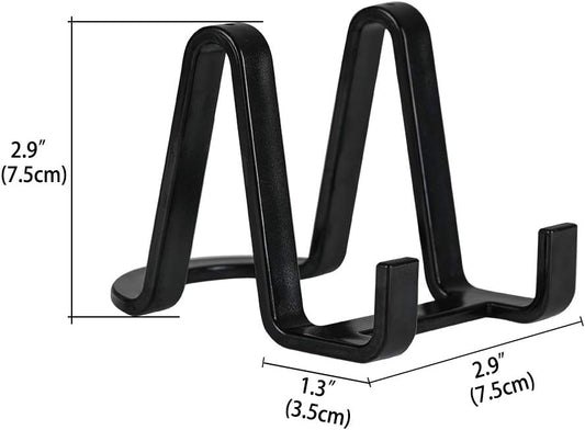 Plate Stands for Display - Plastic Easel Stand Plate Holder Display Stand Picture Frame Stand for Pictures | Photo|Decorative Plate |Dish | Tabletop Art - 3 inch-Black
