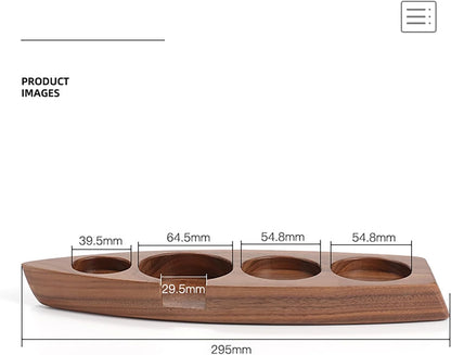 Coffee Tamper Station, Small Ship Shape Portafilter Tamping Stand Espresso Coffee Organizer Box Fit for Storage 54, 64MM Espresso Tamper Mat Portafilter Holder (Accessories not included)