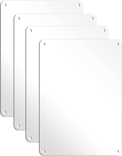 White Blank Metal Sign,10 x 7 Inches Sturdy Rust Free Aluminum Metal Signs White Color Blank Sign, Waterproof, Easy Mounting, Indoor or Outdoor Use (4)