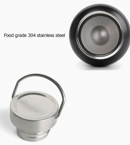 Mother of Pearl Design Stainless Steel Water Bottle 17 oz Leakproof Screw Cap Metal Handle Lid Wide Mouth Double Wall Vacuum Insulated Travel Sport Water Flask Thermo Mug (Crane Pine White)