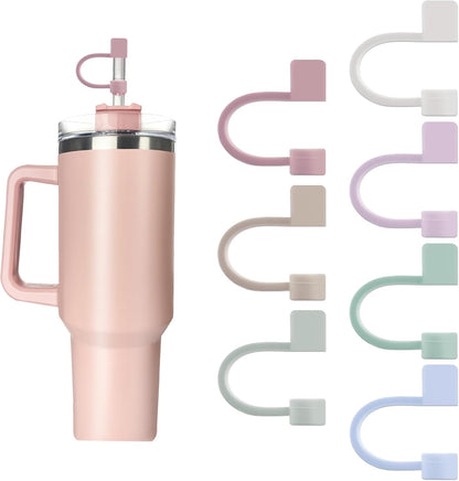 7Pcs 0.4in/10mm Diameter Silicone Straw Covers Cap Compatible with Stanley 20 30&40 Oz Cup, Straw Toppers for Stanley 40 Oz Tumbler with Handle, Dust-Proof Straw Caps for Water Bottle