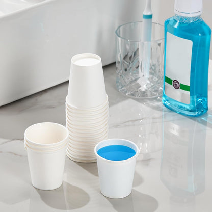 600 Pack 5 oz Paper Cups, Disposable Mini Bathroom Mouthwash Cups, Hot/Cold Drinking Cups, White Disposable Paper Cups for Bathroom, Home, Party, Office, Picnic, Travel