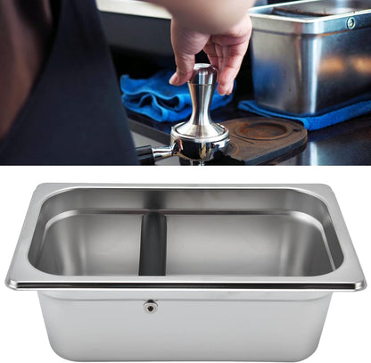 Yosoo Coffee Knock Box, Large Coffee Knock Box Stainless Steel Coffee Grounds Container Bucket Waste Bin(01)