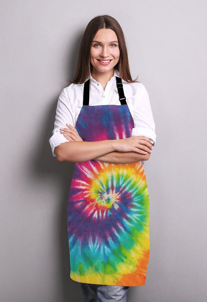 Tie Dye Kitchen Cooking BBQ Chef Apron,Funny Apron for Men, Women - Dad Presents, Presents for Men - Birthday, Mothers Day Presents for Mom, Wife, Husband, Brother, Friends
