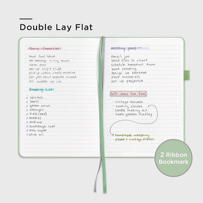 &And Per Se Lined Journal Notebook (5 Packs), 160 Pages, A5 5.7 x 8 inches College Ruled Thick Paper Notebook Journals for Writing, Hardcover Notebooks for Women Men Office School (Light Green)