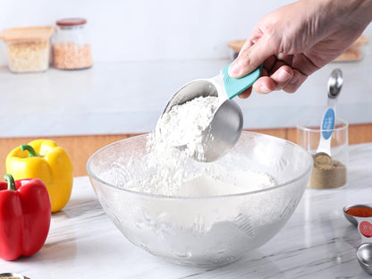 Magnetic Measuring Cups and Spoons Set of 17 Stainless Steel Measuring Cups & Double Sided Magnetic Measuring Spoons with 1 Leveler for Dry and Liquid Ingredients