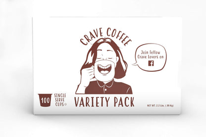 Crave Beverages Flavored Coffee Pods Sampler, Compatible with 2.0 K-Cup Brewers, Assorted Variety Pack, 100 Count