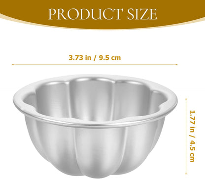 6pcs Egg Tart Molds Muffin Tin Pans Mini Single Cupcake Baking Molds Flower Shaped Aluminum Alloy Pudding Cups for Kitchen Cooking 9.5cm Cake Stencil