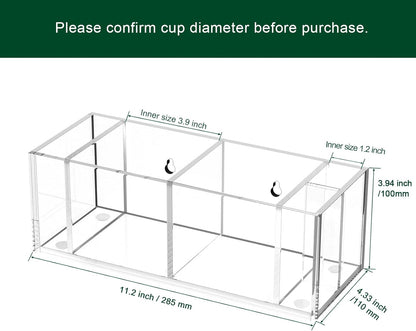 Double Cup Holder with Marker Slot, Party Cup Dispenser Acrylic Cup Organizer Mark Your Cup and Drink Up Caddy Modern Bar Counter Decor, Clear