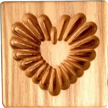 Wooden Cookie Biscuit Mold, 3D Baking Mold, Embossing Craft Decorating Baking Tool, Suitable for Halloween Thanksgiving Christmas Kitchen DIY (Love B 10 * 10 * 2)