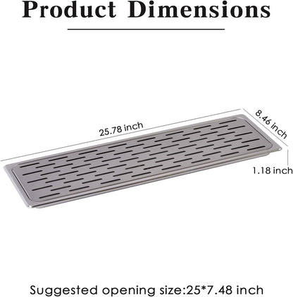 Stainless Steel Drip Tray - Perfect for Homes, Clubs, Bars, Cafes, Restaurants, Hotels, Or Commercial Use - Easy to Clean, No Drainage Required (L)
