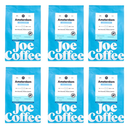 Joe Coffee Company - The Amsterdam Whole Bean Specialty Coffee, 12 oz Bag (Pack of 6) | NYC Roaster, Rainforest Alliance Certified, Kosher, Climate-Friendly