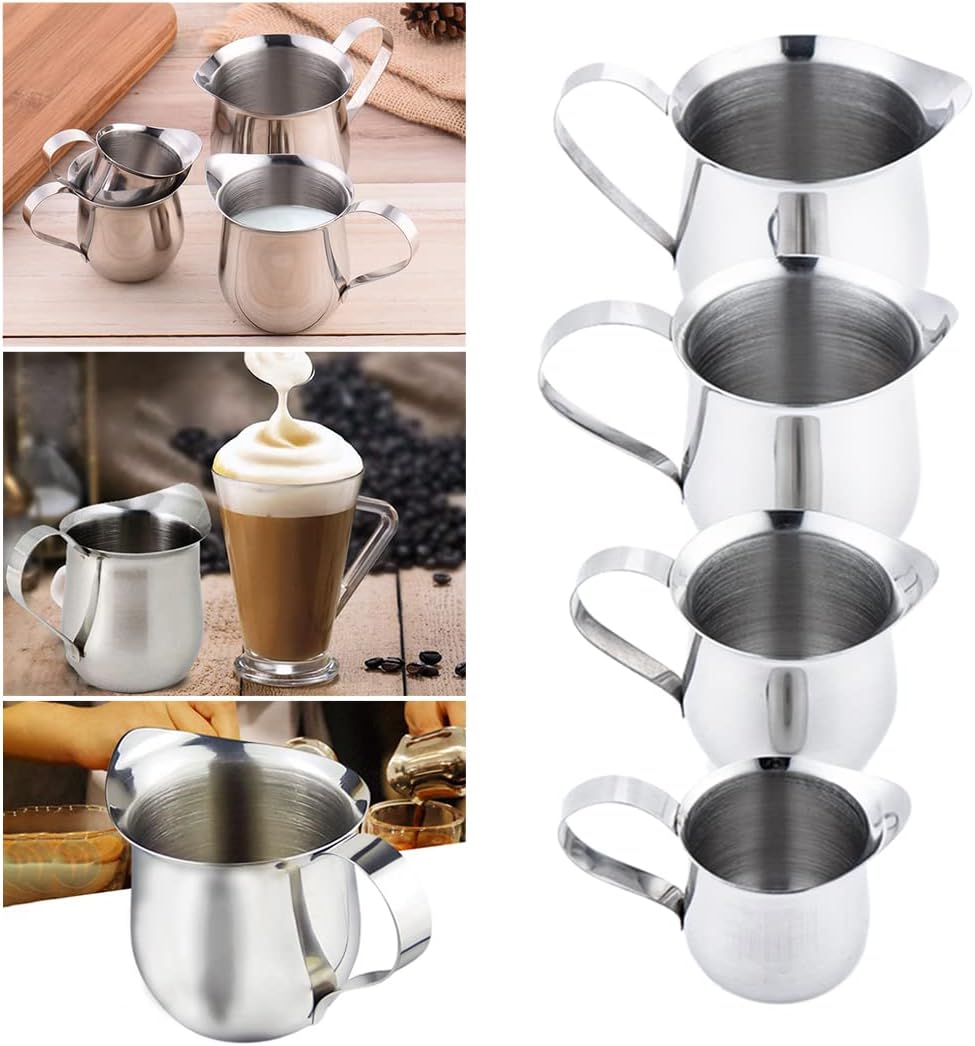 Rolin Roly 240ML Milk Frothing Pitcher Stainless Steel Small Bell-Shaped Creamer Coffee Jug for Barista Cappuccino Espresso Cups Latte Art Pitcher