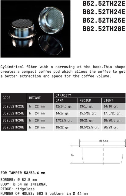 IMS Precision 14-18 g filter basket compatible with 54mm Breville Sage Espresso machines Express, Bambino, Bambino Plus BES450, BES500, BES880, BES810BSS, BES860XL, BES870XL, BES878