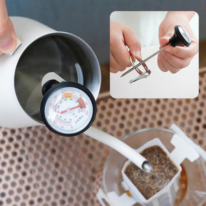 watchget Instant Read Coffee Thermometer with 1.5-Inch Dial & 5.3-Inch Probe, Ideal for Coffee Drinks and Chocolate Milk Foam, Precision Temperature Measuring Tool