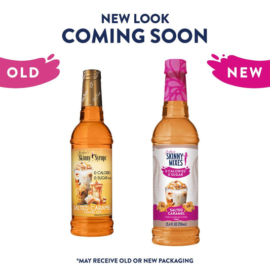 Jordan's Skinny Syrups Salted Caramel, Sugar Free Flavoring Syrup, 25.4 Ounce Bottle (Pack of 2)