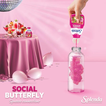 SPLENDA Liquid Water Enhancer Drops, Sugar Free, Zero Calorie, Natural Flavor, Concentrated Drink Mix, 3.11 Fl Oz Each Bottle (Strawberry Watermelon, 2 Pack)