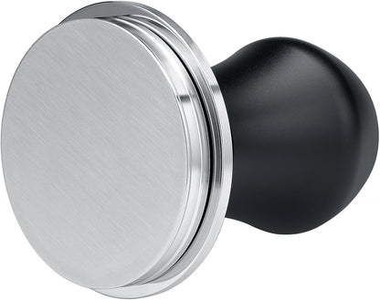 Normcore 58.5mm Coffee Tamper V4.1 Mini, Spring-Loaded with Click Feedback, Self-Leveling Stainless Steel Flat Baffle, Compatible with 58mm Espresso Machines Portafilter, Black