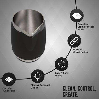 Rattleware 20 Oz Handle Free Latte Art Pitcher Stainless Steel with Rubber Grip Durable Heat Resistant Milk Frothing Pitcher for Baristas Home Cafes and Coffee Shops