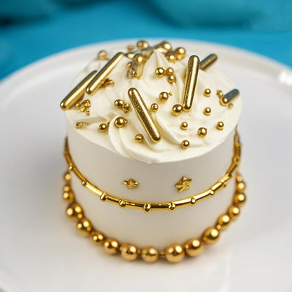 Twisweet Gold Rods Sprinkles, Edible Sugar Sprinkles for Cake Decorating, Candy Rods for Baking, Cake Topper Ice Cream Cupcake Cookie Donut Decorations, Wedding Valentines Birthday Party Christmas Easter Supplies (130g/4.58oz)