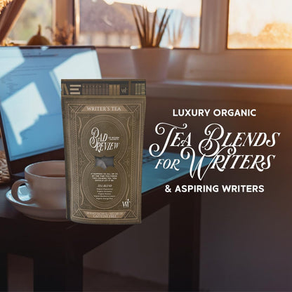 Writer's Tea Bad Review - Calming Tea - Peppermint, Cinnamon, Flavors, Blackberry Leaves, and Orange Peel Tea Blend - Caffeine Free - 20 Woven Sachets